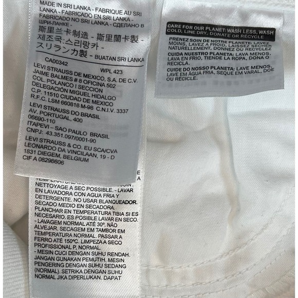 NWT Women's Levi 711, Skinny Ankle Mid Rise, White Jeans, Size W34 - Picture 10 of 10
